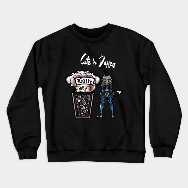 Cafe 'n Dames: Latte Crewneck Sweatshirt by InkBleedful94